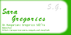 sara gregorics business card